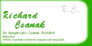 richard csanak business card